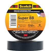 3M CANADA SUPER88-3/4X66 Scotch® Vinyl Insulating Tape 66 ft Lx 3/4 in W Vinyl Black