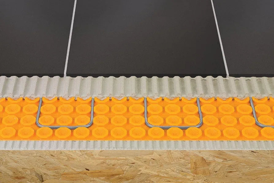 Schluter Ditra-Heat Electric Floor Heating Membrane with Uncoupling, Waterproofing, Vapor Management and Load Support - Ideal for Tiles and Stone - 1/4" Thickness, 134.5 Square Feet Roll - DH512M