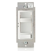 LEVITON 6674-P0W Decora®, SureSlide® Dimmer Switch 120 VAC, 600 W Incandescent, 150 W LED/CFL White/Untreated