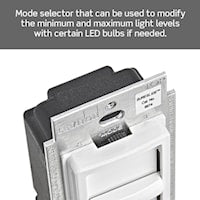 LEVITON 6674-P0W Decora®, SureSlide® Dimmer Switch 120 VAC, 600 W Incandescent, 150 W LED/CFL White/Untreated