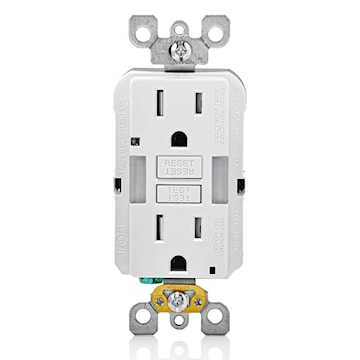 LEVITON GFNL1-W Tamper-Resistant GFCI Duplex Receptacle 20 A, 5-15R White