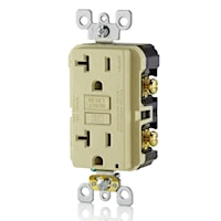 LEVITON GFTR2-I Tamper-Resistant, Slim GFCI Duplex Receptacle 20 A, Ivory