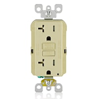 LEVITON GFTR2-I Tamper-Resistant, Slim GFCI Duplex Receptacle 20 A, Ivory