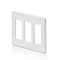 LEVITON 80311-SW Decora Plus Decorator Wallplate 3 Gangs White 4.61 in Lx 161.9 mm W