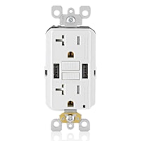 LEVITON GUSB2-W 20A RECEPT. Smartlockpr GFCI combo