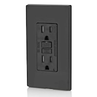 LEVITON GFTR1-E Smart-Lock Pro GFCI Duplex Receptacle with LED Indicator 15 A, 5-15R Black