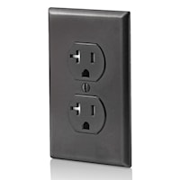 LEVITON T5820-E Duplex Receptacle Straight Blade Duplex Receptacle 20 A, 5-20R Black