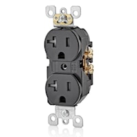 LEVITON T5820-E Duplex Receptacle Straight Blade Duplex Receptacle 20 A, 5-20R Black