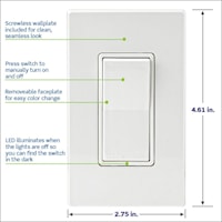 LEVITON D215S-1BW Decora smart WIFI Switch2nd gen.15A WHT
