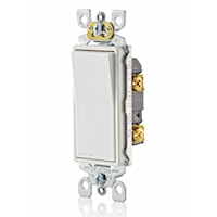 LEVITON 5601-P2W Decora® Rocker Switch Decora Rocker Switch 120/277 VAC, 15 A, White