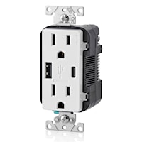 LEVITON T5633-W Decora® 15 A, 125 VAC, White