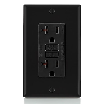LEVITON GFTR2-E Smart-Lock Pro GFCI Duplex Receptacle with LED Indicator 20 A, 5-20R Black