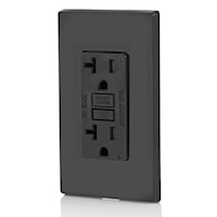 LEVITON GFTR2-E Smart-Lock Pro GFCI Duplex Receptacle with LED Indicator 20 A, 5-20R Black