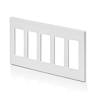LEVITON 80321-SW Decora Plus Decorator Wallplate 5 Gangs White 114.3 mm Lx 254 mm W