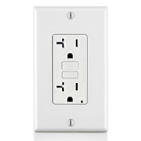 LEVITON GFTR2-W Tamper-Resistant, Slim GFCI Duplex Receptacle 20 A, White