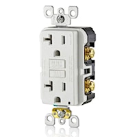 LEVITON GFTR2-W Tamper-Resistant, Slim GFCI Duplex Receptacle 20 A, White