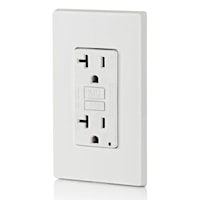 LEVITON GFTR2-W Tamper-Resistant, Slim GFCI Duplex Receptacle 20 A, White