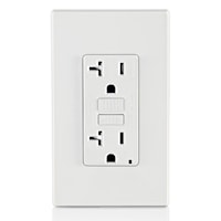 LEVITON GFTR2-W Tamper-Resistant, Slim GFCI Duplex Receptacle 20 A, White