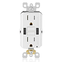 LEVITON GUSB1-W 15A RECEPT. Smartlockpro GFCI combo