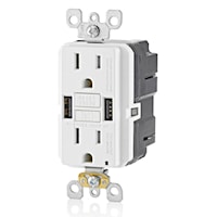 LEVITON GUSB1-W 15A RECEPT. Smartlockpro GFCI combo