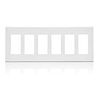 LEVITON 80326-SW Decora Plus™ Decorator Wallplate 6 Gangs White 114.3 mm Lx 300 mm W