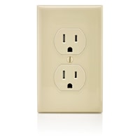 LEVITON T5320-I Duplex Receptacle Straight Blade Duplex Receptacle 15 A, Ivory