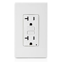 LEVITON GFNT2-W Smart-Lock Pro Self-Test Slim GFCI Duplex Receptacle 20 A, 5-20R White