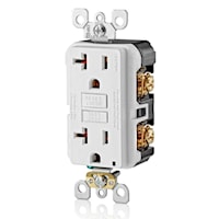 LEVITON GFNT2-W Smart-Lock Pro Self-Test Slim GFCI Duplex Receptacle 20 A, 5-20R White