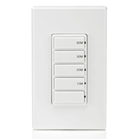 LEVITON DT160-1LW Decora In-Wall 60-Minute Countdown Timer Switch, 15A, ½ HP/9.8A Fan/Motor,