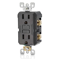 LEVITON GFNT1-E Smart-Lock Pro Self-test SmartLock Pro Slim GFCI GFCI Duplex Receptacle 15 A, 5-15R Black