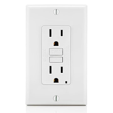 LEVITON GFNT1-W Smart-Lock Pro Self-Test Slim GFCI Duplex Receptacle 15 A, 5-15R White