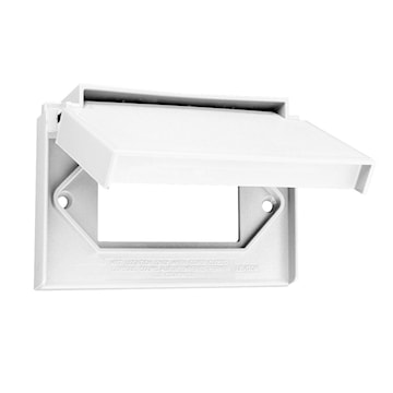 LEVITON 4996-W Decora® Wallplate Cover with Hinged Lid 1 Gangs White 76.9 mm Lx 115.9 mm W