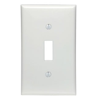 LEVITON 80701-W Toggle Wallplate 1 Gangs White 4-1/2 in Lx 69.85 mm W