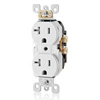 LEVITON T5820-W Duplex Receptacle Straight Blade Duplex Receptacle 20 A, 5-20R White