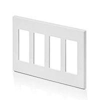 LEVITON 80312-SW Decora Plus™ Decorator Wallplate 4 Gangs White 114.3 mm Lx 208 mm W