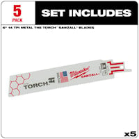 MILWAUKEE 48-00-5782 Super Sawzall®, The Torch™ Reciprocating Saw Blade 6 in 14 TPI