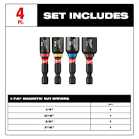 MILWAUKEE 49-66-4562 Shockwave™ Nut Driver Set 4 Pieces 1/4, 5/16, 3/8, 7/16 in