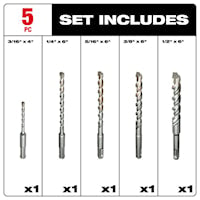 MILWAUKEE 48-20-7490 Rotary Hammer Drill Set Carbide