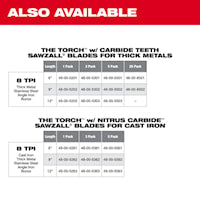 MILWAUKEE 48-00-5201 Sawzall®, The Torch™ Reciprocating Saw Blade 6 in 7 TPI Carbide