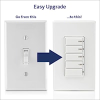 LEVITON DT160-1LW Decora In-Wall 60-Minute Countdown Timer Switch, 15A, ½ HP/9.8A Fan/Motor,