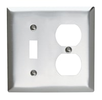 LEGRAND SS18 Pass & Seymour Toggle Wallplate 2 Gangs Stainless Steel 7 in Lx