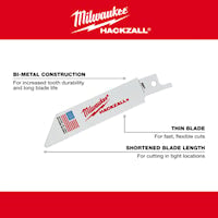 MILWAUKEE 49-22-0220 Hackzall® Reciprocating Saw Blade Set 4, 6 in Bi-Metal