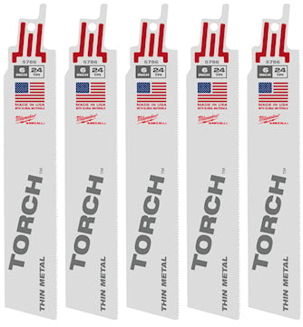 MILWAUKEE 48-00-5786 Sawzall®, The Torch™ Reciprocating Saw Blade 6 in 24 TPI High Speed Steel Cobalt