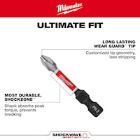 MILWAUKEE 48-32-4463 Shockwave™ Power Bit Phillips #3 1/4 in Hex