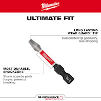 MILWAUKEE 48-32-4473 Shockwave™ Power Bit Square Recess #3 1/4 in Hex