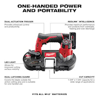 MILWAUKEE 2429-21XC M12™ Band Saw Kit M12 RedLithium XC 27 x 0.02 x 1/2 in Blade