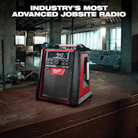 MILWAUKEE 2792-20 M18™ Jobsite Charger Radio FM/AM, AUX, Bluetooth, Cordless 18 V Lithium-Ion Battery