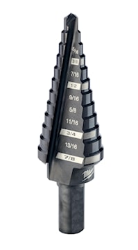 MILWAUKEE 48-89-9204 Step Drill Bit 12 Steps 3/16 in 7/8 in