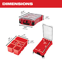 MILWAUKEE 48-22-8435 Packout™ Compact Organizer 4.61 in Hx 15.24 in Lx 9.72 in W Red