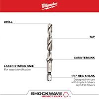 MILWAUKEE 48-89-4870 8-32 SAE IMPACT DRILLTAP